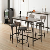 Bar Table Set With 4 PU Upholstered Soft Seat Stools - Omega Lifestyles