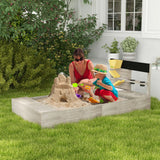 Wooden Kids Outdoor Sandbox With Kitchen Playset - Omega Lifestyles
