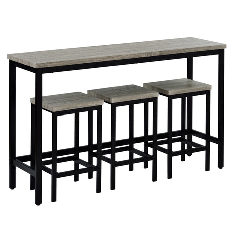 4-Piece Gray Counter Height Dining Table Set With Stools - Omega Lifestyles