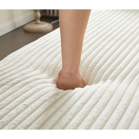 Full Size Plush Corduroy Foam-Filled Folding Sofa Bed With Pillows - Omega Lifestyles