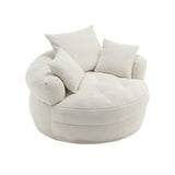 Modern Circular Chenille Fabric Sleeper Chair With Pillows - Omega Lifestyles