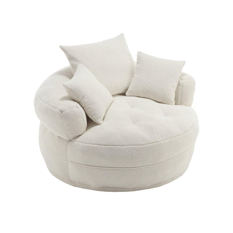 Modern Circular Chenille Fabric Sleeper Chair With Pillows - Omega Lifestyles