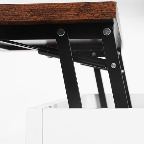 Lift-Top Rustic Coffee Table With Storage And Charging Station - Sleep Galleria