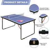 Mid-Size Foldable Indoor Outdoor Portable Ping Pong Table - Omega Lifestyles