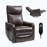 Brown Faux Leather Manual Heat Massage Recliner Chair - Omega Lifestyles