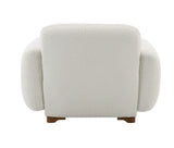 Beige Boucle Accent Chair With Toss Pillow - Omega Lifestyles