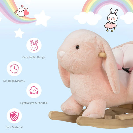 Plush Rabbit Toddler Plush Seat Rocking Chair - Omega Lifestyles