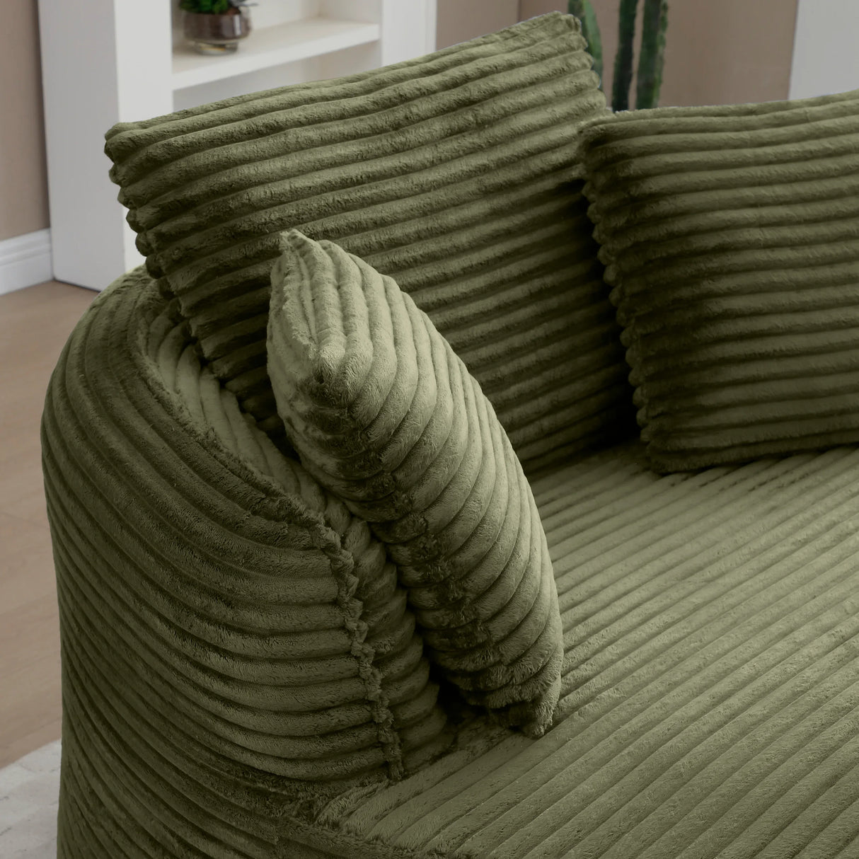 Modern Corduroy Boneless Floor Chair With Pillows - Omega Lifestyles