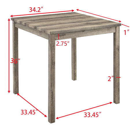 Industrial 5-Piece Brown MDF Dining Table And Chairs Set - Omega Lifestyles