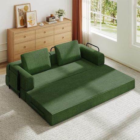 Convertible Folding Soft Corduroy 3-Seat Sofa Bed - Omega Lifestyles