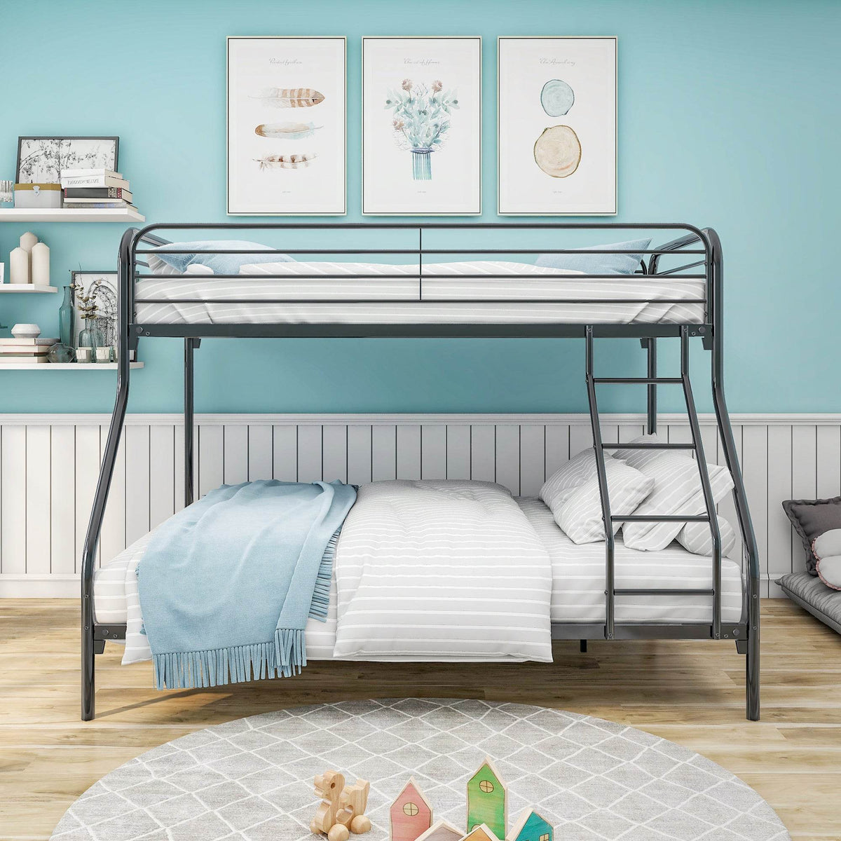 Heavy Duty Twin-Over-Full Metal Bunk Bed Frame