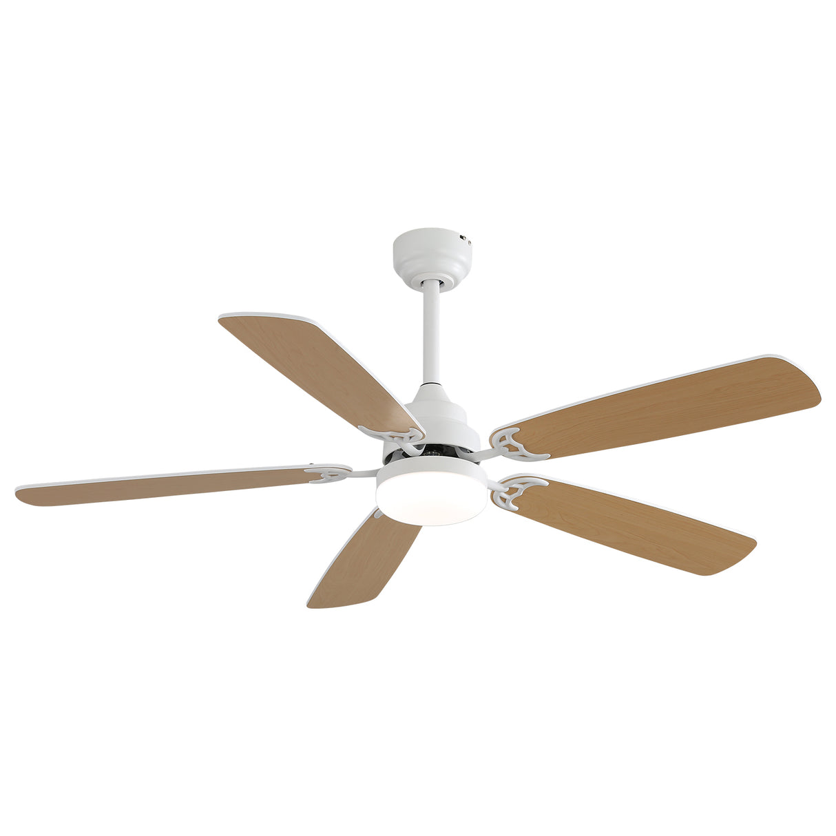 Modern 52-Inch White MDF Ceiling Fan With Light