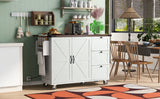 Farmhouse Kitchen Island Cart With Power Outlet - Omega Lifestyles