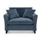 Corduroy Foam Lazyman Single-Person Sofa Chair Blue - Omega Lifestyles