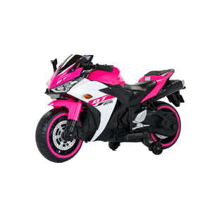 12V Pink Kids Electric Ride On Motorcycle With Lights - Omega Lifestyles