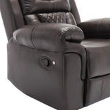 Brown Faux Leather Manual Recliner Chair With LED Light - Omega Lifestyles