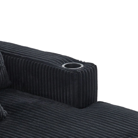 Oversized Corduroy Recliner Sofa With USB Charging - Omega Lifestyles
