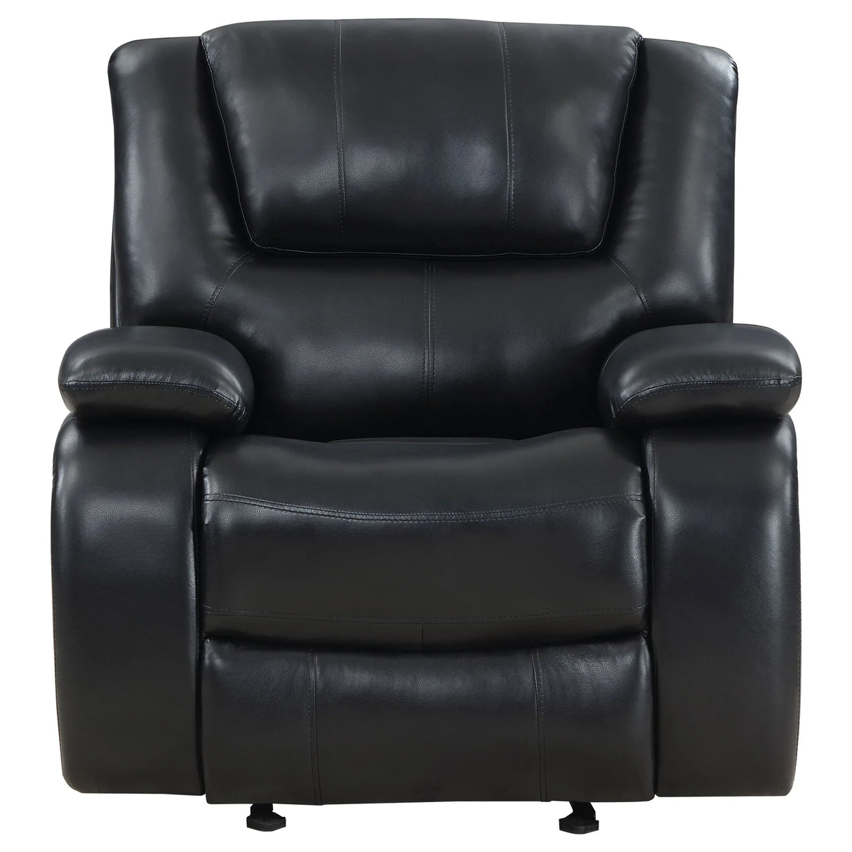 Black Upholstered Glider Recliner Chair With Recline - Omega Lifestyles