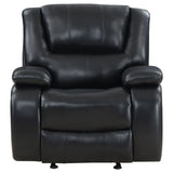 Black Upholstered Glider Recliner Chair With Recline - Omega Lifestyles