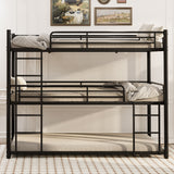 Black Metal Twin Over Twin Convertible Bunk Bed