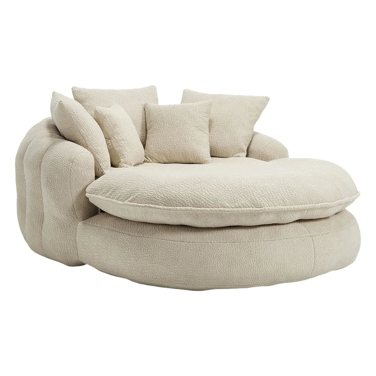 Oversized Chenille Memory Foam Bean Bag Sofa With Pillows - Omega Lifestyles