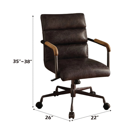 Top Grain Leather Executive Adjustable Office Chair Slate - Omega Lifestyles