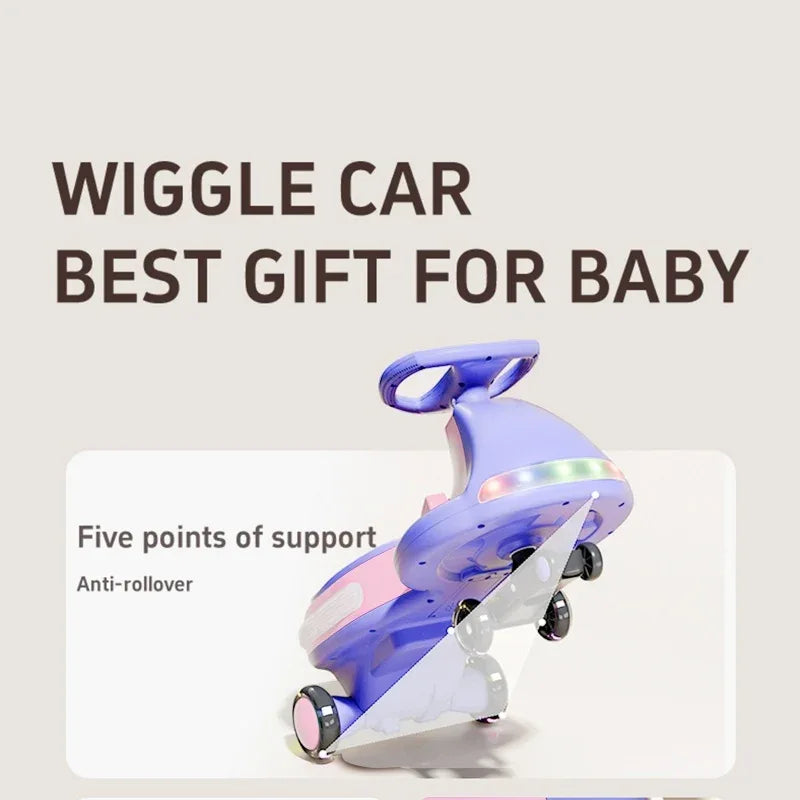 12V Kids Electric Ride-On Wiggle Car With Bluetooth Lights - Omega Lifestyles