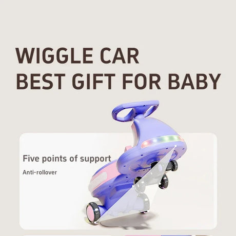12V Kids Electric Ride-On Wiggle Car With Bluetooth Lights - Omega Lifestyles