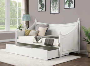 Transitional Solid Wood White Twin Daybed Frame Mattress Ready - Omega Lifestyles