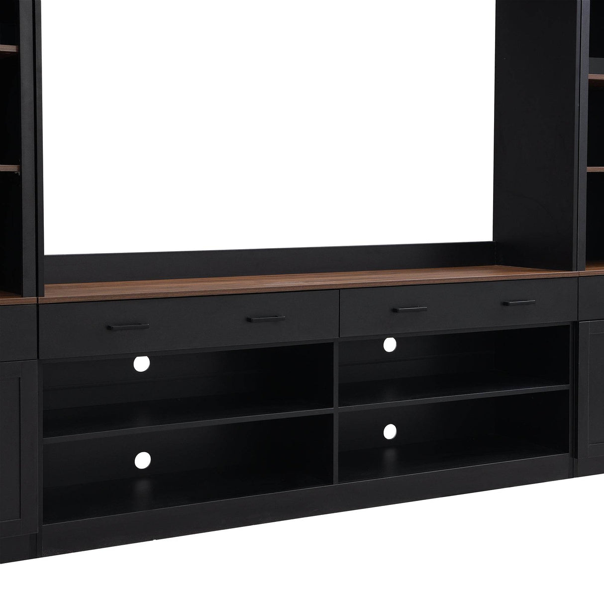 Farmhouse Mid-Century Walnut MDF TV Stand - Sleep Galleria