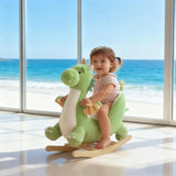 Kids Dragon Plush Rocking Horse With Safety Belt - Omega Lifestyles