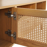 Boho Farmhouse Solid Wood TV Stand Cabinet - Sleep Galleria