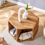 Hexagonal MDF Storage Coffee Table With Pattern - Omega Lifestyles