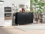 Farmhouse Style Rolling Kitchen Island With Power Outlet - Omega Lifestyles