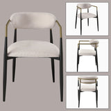 Set of 2 Beige Linen Upholstered Metal Frame Side Chairs - Omega Lifestyles