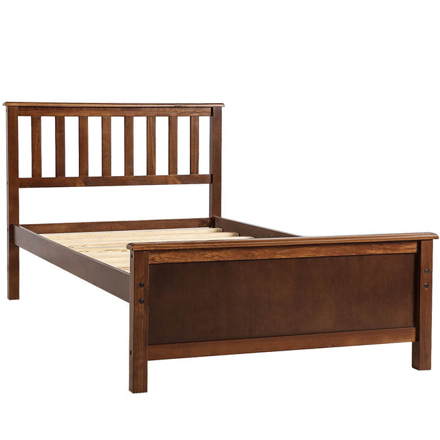 Twin Solid Wood Platform Bed With Headboard And Footboard - Omega Lifestyles