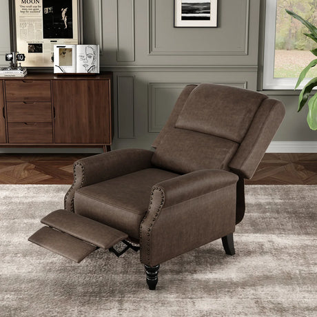 Faux Leather Pushback Recliner Chair With Lumbar Support - Omega Lifestyles