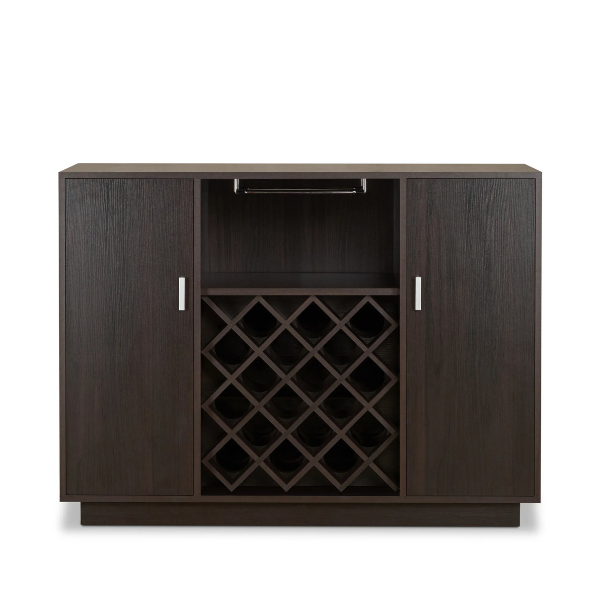 Espresso Synthetic Wood Wine Cabinet With Rack - Omega Lifestyles