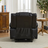 Medium-Firm Remote-Controlled Heating Massage Recliner PU Leather - Omega Lifestyles