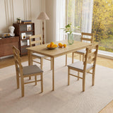 Solid Wood Natural Finish Dining Table And Chair Set - Omega Lifestyles