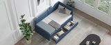 Twin L-Shaped Upholstered Corduroy Daybed With Drawers - Omega Lifestyles