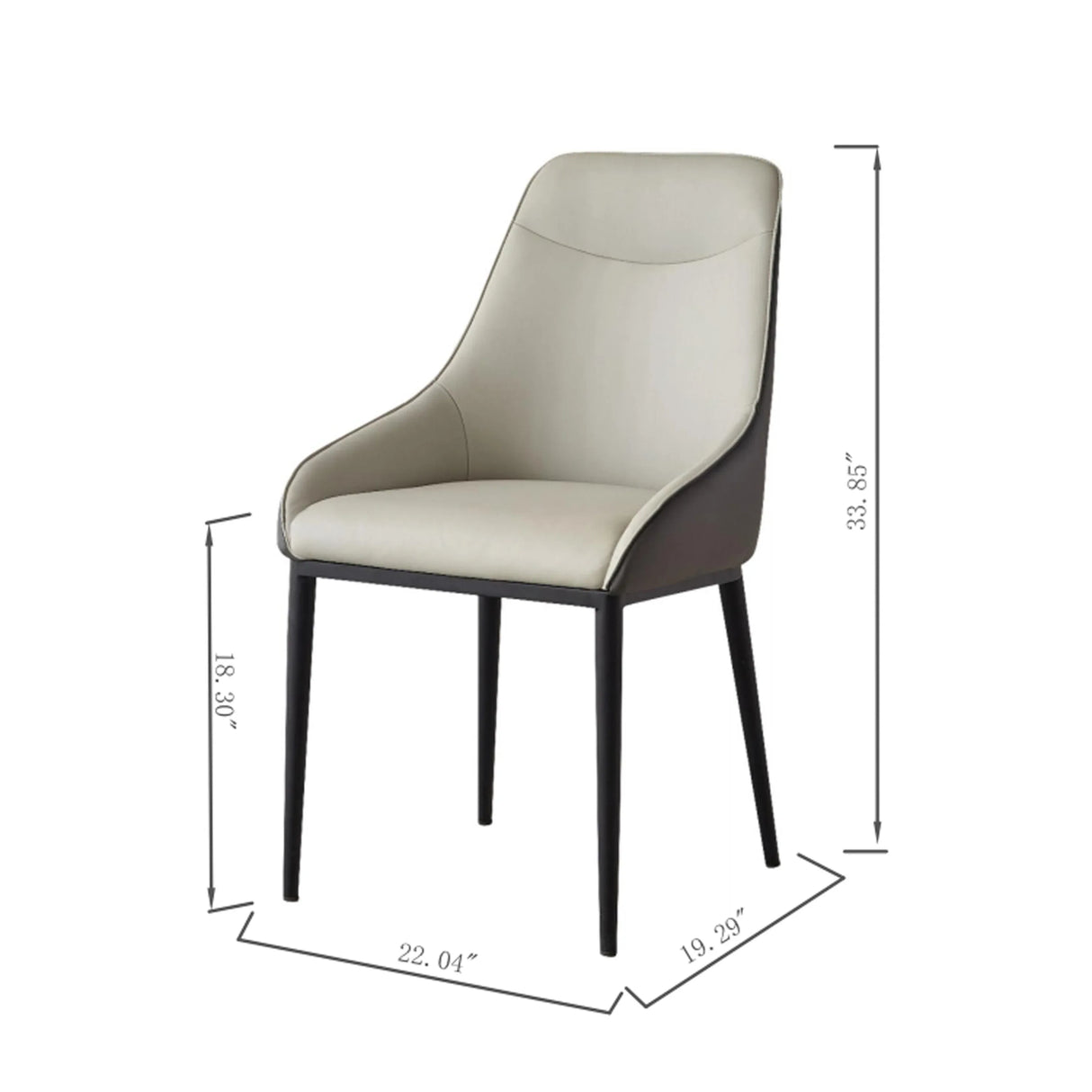 Modern PU Leather Dining Chair Set With Metal Legs Pair - Omega Lifestyles