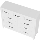 9-Drawer White Metal Tall Dresser With Smooth Drawers - Omega Lifestyles