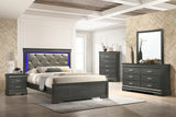 Modern Full Upholstered Wood Bed With LED Headboard - Omega Lifestyles
