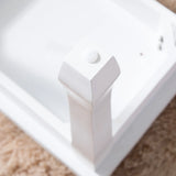 White Solid Wood Vanity Stool With Cushioned Seat - Omega Lifestyles