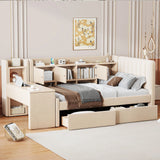 Twin Velvet Upholstered Daybed With Storage Drawers - Omega Lifestyles
