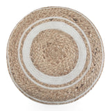 Round Hand Braided Jute Pouf With Polystyrene Filling - Omega Lifestyles