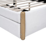Full Upholstered Platform Bed With Twin Trundle White - Omega Lifestyles