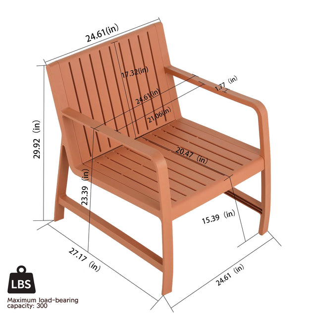 2-Piece Weatherproof Indoor Outdoor Polypropylene Furniture Set - Omega Lifestyles