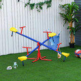 4-Seater Kids Outdoor Metal 360-Degree Spinning Seesaw - Omega Lifestyles